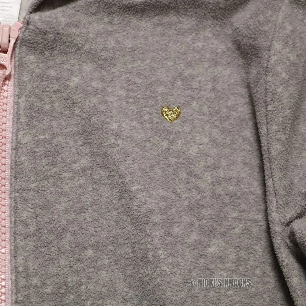 4/$20 - Carters Girls Fleece Zip-Up Hoodie Sweatshirt Gray & Pink Size 8